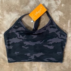 Sunzel Womans Camo Sports Bra Size Small